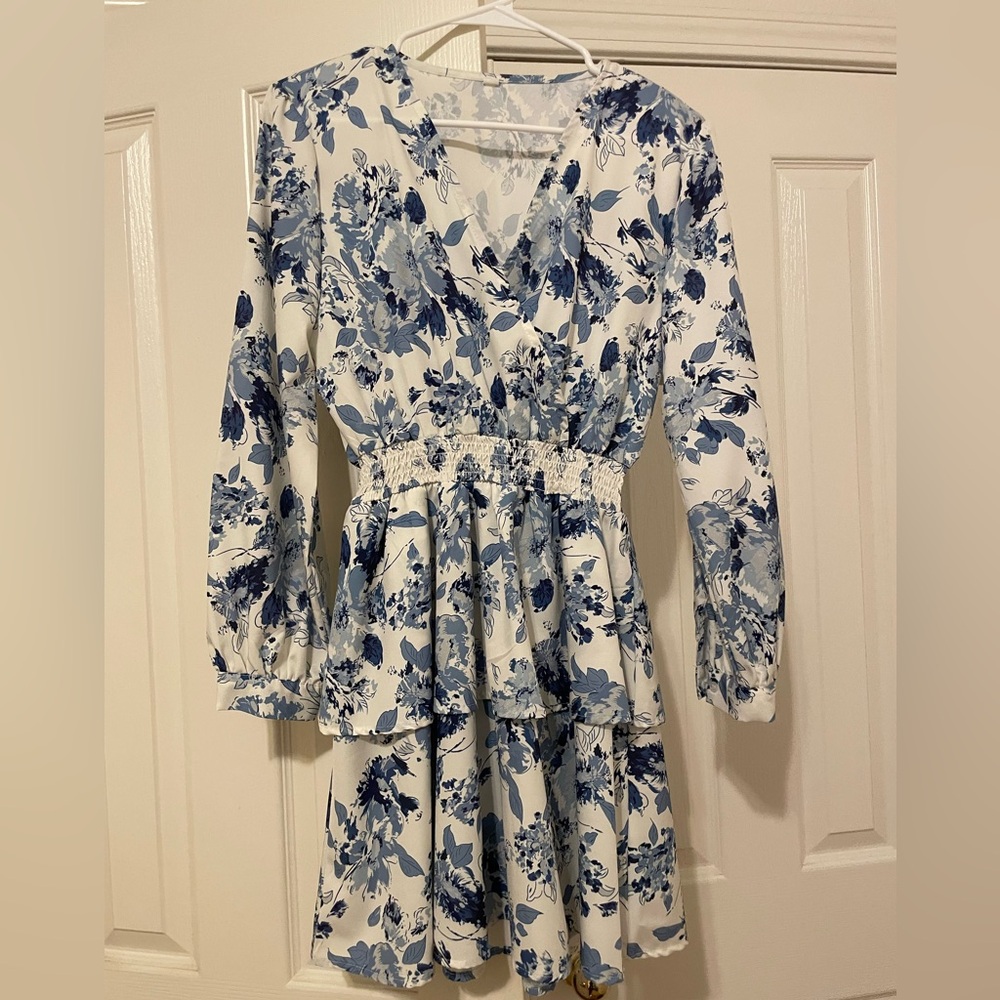Summer blue floral dress